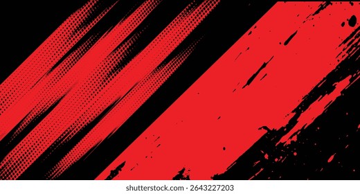 Fondo de efecto de textura Grunge. Angustiado áspero oscuro con textura abstracta. Negro aislado en rojo. Elemento de Diseño gráfico Concepto de decoración de estilo vintage Vector grunge
