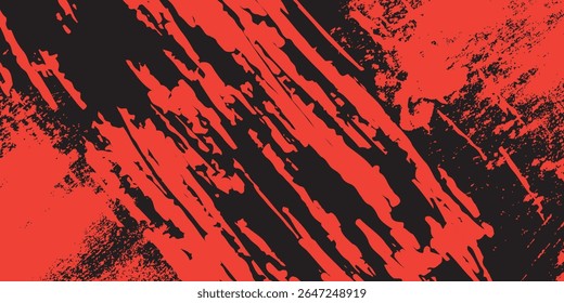 Fondo de efecto de textura Grunge. Angustiado áspero oscuro con textura abstracta. Negro aislado en rojo. Elemento de Diseño gráfico Concepto de decoración de estilo vintage Vector grunge rojo negro moderno