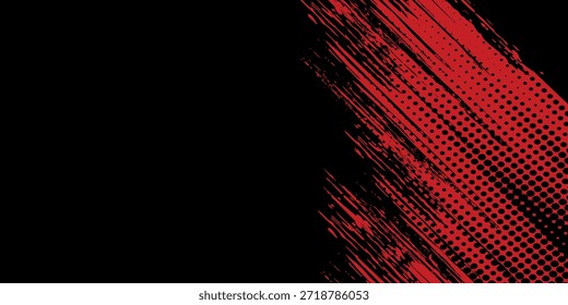 Fondo de efecto de textura Grunge. Angustiado áspero oscuro con textura abstracta. Negro aislado en rojo. Concepto de decoración de estilo vintage de elemento de Diseño gráfico para Anuncios, folleto, tarjeta o caleta de folleto