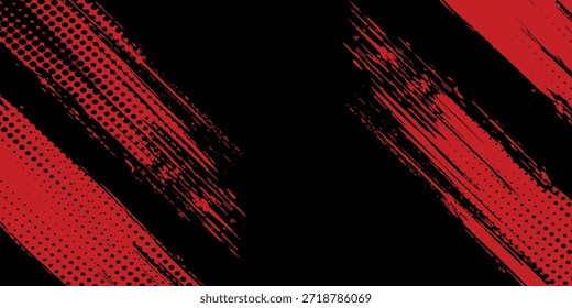 Grunge Textur Effekt Hintergrund. Beunruhigt rau dunkel abstrakt strukturiert. Schwarz einzeln auf Rot. Grafisches Design Element Vintage Stil Dekoration Konzept für Banner, Flyer, Karte oder Broschüre Cove