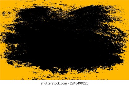 Efecto de textura gruesa. Sobrecarga perturbada texturada. Resumen monocromo vintage. Amarillo aislado sobre fondo negro. Concepto de estilo de medio tono de elemento de diseño gráfico para banner, volante, afiche, etc