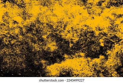 Grunge texture effect. Distressed overlay rough textured. Abstract vintage monochrome. Yellow isolated on black background. Graphic design element halftone style concept for banner, flyer, poster, etc