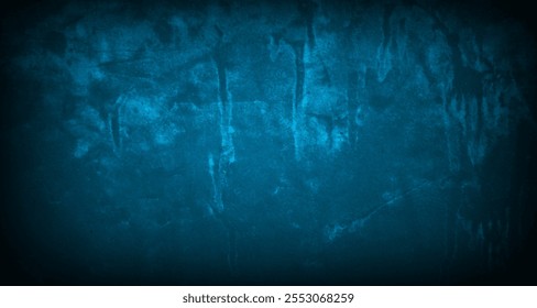 Grunge texture effect. Distressed overlay rough textured on dark space. Grainy blue background. Graphic design element concrete wall style concept for web banner, flyer, poster, brochure, cover, etc