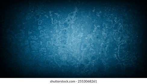 Efecto de textura Grunge. Superposición angustiada con textura áspera en el espacio oscuro. Fondo azul granulado. Concepto de estilo de pared de hormigón de elemento de Diseño gráfico para Anuncio de Web, volante, póster, folleto, cubierta, etc