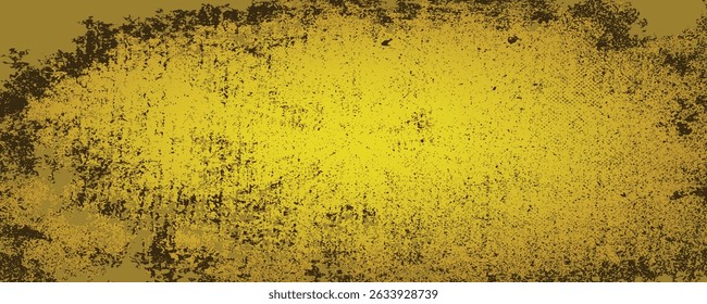 Grunge texture effect. Distressed overlay rough textured on dark space. Grainy golden background. Graphic design element concrete wall style concept for web banner, flyer, poster, brochure, cover, etc