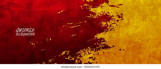 Grunge texture effect. Rough dark abstract textured. Red orange colors background with brush strokes style. Graphic design element vintage concept for web banner, flyer, card, or brochure cover