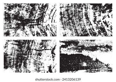 Grunge texture effect set. Distressed overlay rough textured. Abstract vintage monochrome. Black isolated on white background. Graphic design halftone style concept for banner, flyer, etc