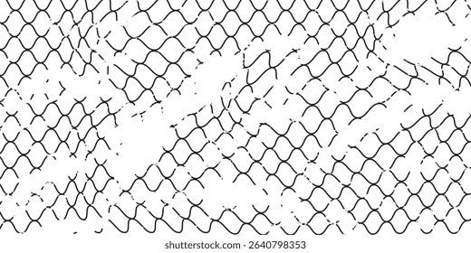 Grunge texture for fishing nets. Seamless pattern for sportswear or soccer goal, volleyball net, basketball hoop abstract simple art
