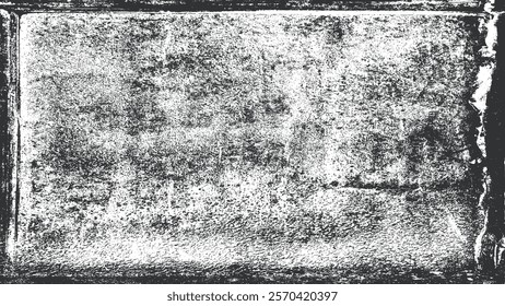 Grunge texture frame border black background vector. Distressed vintage overlay abstract dark. Aged rough weathered rectangle horizontal edge damaged worn