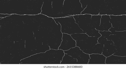 Grunge texture frame border black background cracked distressed vintage abstract with white edge. Rough aged old weathered damaged pattern design overlay effect. Rectangular horizontal dark surface