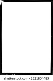 Grunge texture frame border shape icon, vertical rectangle decorative vintage border doodle element for simple banner design in vector illustration