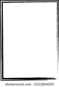 Grunge texture frame border shape icon, vertical rectangle decorative vintage border doodle element for simple banner design in vector illustration