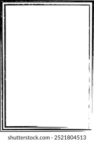 Grunge texture frame border shape icon, vertical rectangle decorative vintage border doodle element for simple banner design in vector illustration