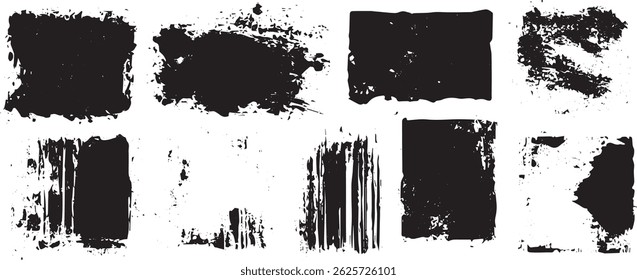 Grunge Texture Frame Collection, Distressed Ink Overlays and Abstract Borders for Urban Design