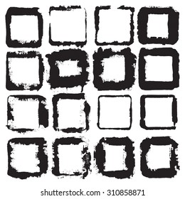 Grunge texture frame stamp. Distressed frame texture. Collection vector illustration.