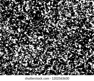 Grunge texture, glitch effect. Vector background with uneven shapes, lines, dust. Overlay Pattern Sample. Urban Modern Wallpaper. Monochrome Worn. Scuffed Background