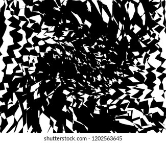 Grunge texture, glitch effect. Vector background with uneven shapes, lines, dust. Overlay Pattern Sample. Urban Modern Wallpaper. Monochrome Worn. Scuffed Background
