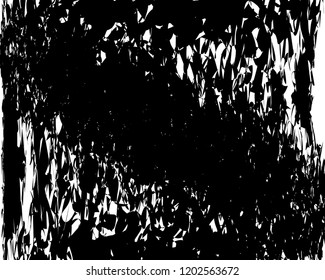 Grunge texture, glitch effect. Vector background with uneven shapes, lines, dust. Overlay Pattern Sample. Urban Modern Wallpaper. Monochrome Worn. Scuffed Background