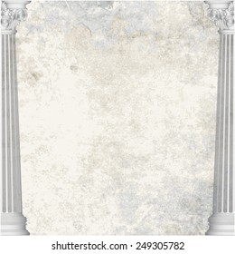 Grunge texture greece column background. eps10 vector illustration