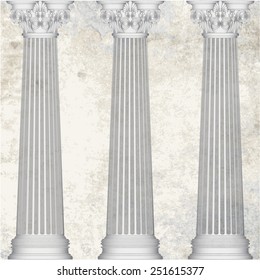 Grunge texture greece column background. eps10 vector illustration