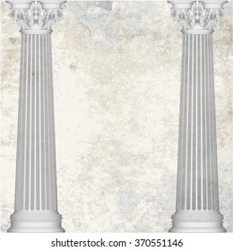 Grunge texture greece column background. eps10 vector illustration