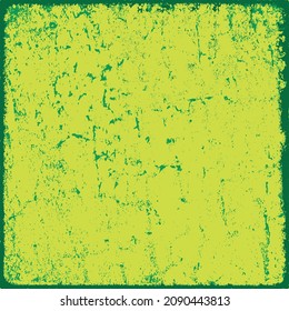 The grunge texture is green. Abstract color background. Vector template of a scratched colored board
