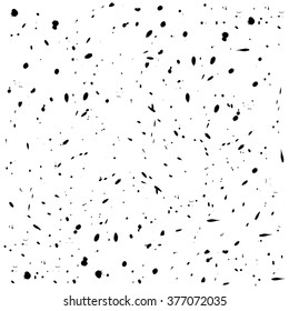 Grunge texture hand-made.  Abstract ink drops background. Can be used for web pages, identity style, printing, textile, cards, etc.Splash vector pattern. Black little spots and blots, drawn spray.