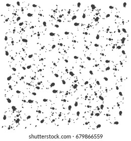 Grunge texture hand-made. Abstract ink drops background. Can be used for web pages, identity style, printing, textile, cards, etc.Splash vector pattern. Black little spots and blots, drawn spray.