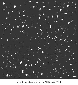 Grunge texture hand-made.Abstract ink drops background. Can be used for web pages, identity style, printing, textile, cards, etc.Splash vector pattern.white little spots and blots on black,drawn spray