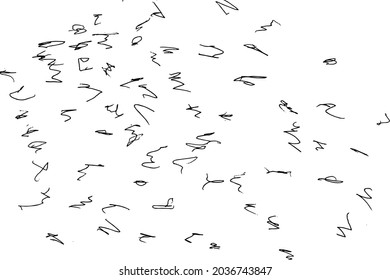 Grunge texture. Illegible children's scribbles, careless squiggles in ink. Vector illustration. Overlay template.