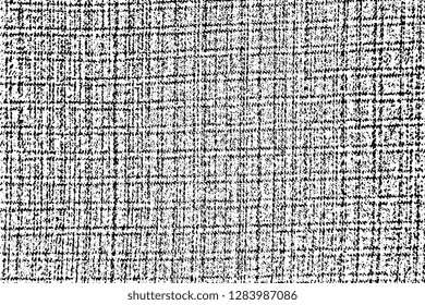 Grunge texture of intertwining strands of coarse fabric. Monochrome background of rough jeans. Overlay template to quickly create a grunge effect. Vector illustration