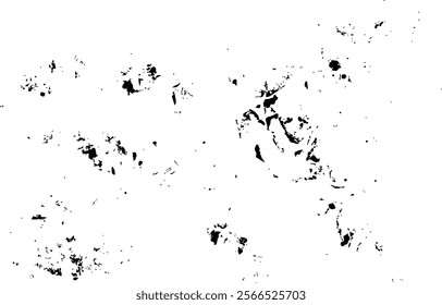 Grunge texture with irregular paint and scratches for design elements isolated on white background. Vector illustration