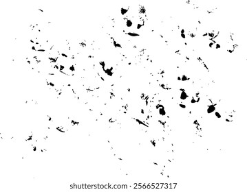 Grunge texture with irregular paint spots and scratches for graphic design effect element isolated on white background. Vector illustration.