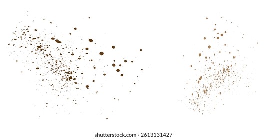Grunge texture isolated coffee color chocolate shades confetti vector brown particles illustration background
