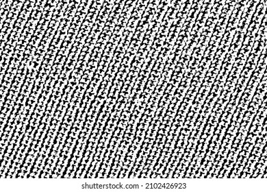 Grunge texture of knitted fabric. Vector illustration. Overlay template.