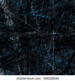 Grunge texture. Light scratches on dark background. Seamless pattern. Random interlacing lines.