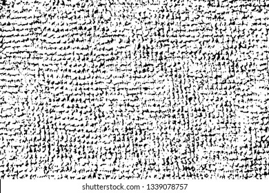 Grunge texture of a microfiber cloth. Monochrome background of soft fabric with halftone effect. Overlay template. Vector illustration