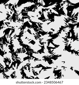 Grunge textura. Fondo vectorial abstracto monocromo con trazos de pintura.