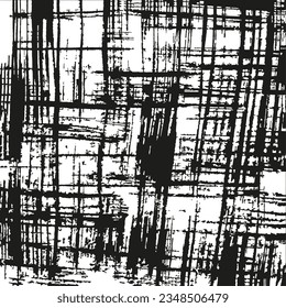 Grunge texture. Monochrome abstract vector background with paint strokes.