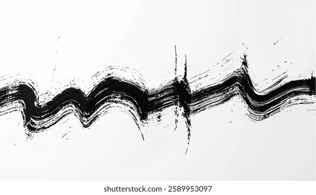 Grunge texture. Monochrome texture. Grunge black and white pattern. Brush strokes. Scratches Strokes. Abstract background.