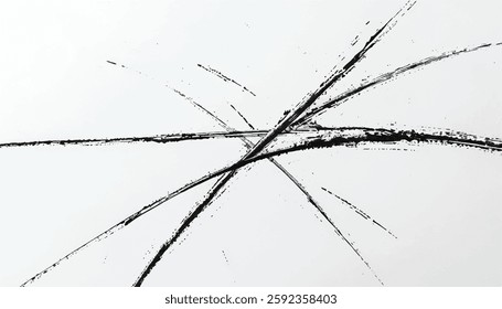 Grunge texture. Monochrome texture. Grunge black and white pattern. Brush strokes. Scratches Strokes. Abstract background.