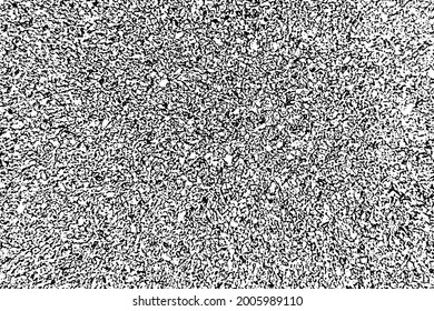 Grunge texture of a natural cork surface. Monochrome background of an old board with spots, noise and grain. Overlay template. Vector illustration