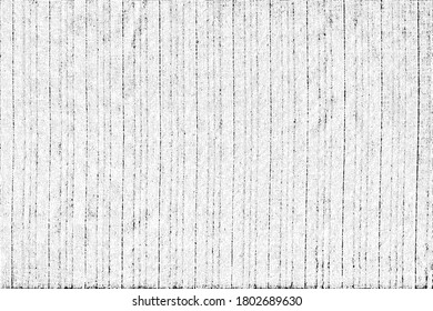 Grunge texture of natural fabric with vertical stripes. Abstract monochrome background of simple coarse fabric. Vector illustration. Overlay template.