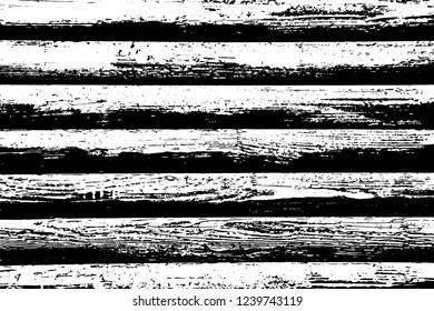 Grunge texture of natural old log wall. Dirty black and white background of wood boards with streaks. Vector illustration