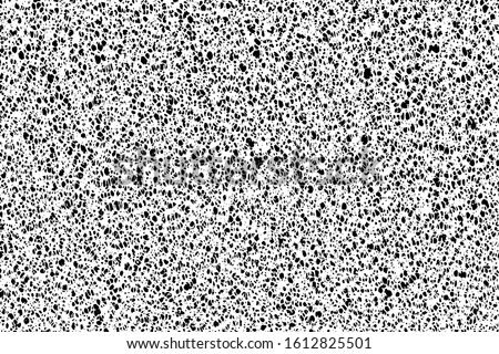 Grunge texture of natural sponge. Abstract background of porous rough rough surface close-up. Vector illustration. Overlay template.