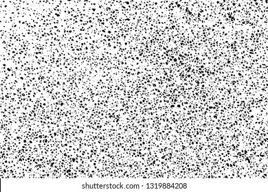 Grunge texture of noise, spots, dots and halftone. Monochrome background of the stone wall surface. Overlay template to quickly create a grunge effect. Vector illustration