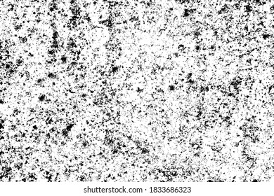 Textura gruesa de una antigua pared de hormigón. Fondo monocromo de una superficie angustiada con manchas, ruido y granulometría. Plantilla de superposición. Ilustración del vector