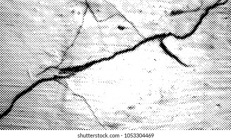 Grunge texture. Grunge texture of the old cracked wall halftone. Vector illustration.