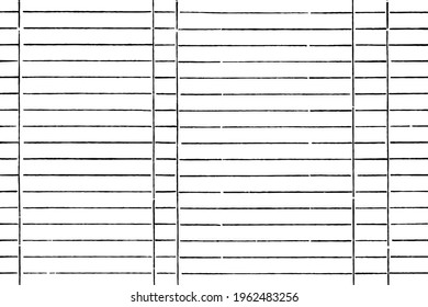 Grunge texture of an old empty page with vertical and horizontal lines. Monochrome vintage background of a lined sheet of paper. Overlay template. Vector illustration