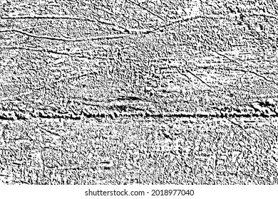 Grunge texture of an old metal sheet with a welding seam. Monochrome background of a damaged scratched surface with spots and noise. Overlay template. Vector illustration